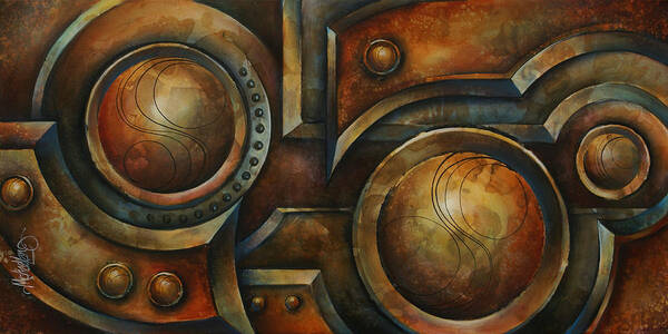 Steampunk Art Print featuring the painting 'Old Iron' by Michael Lang