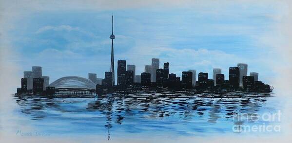 Toronto Art Print featuring the painting Toronto CN Tower by Monika Shepherdson