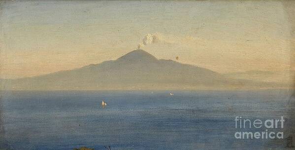 Oswald Achenbach Art Print featuring the painting View of Mount Vesuvius by MotionAge Designs