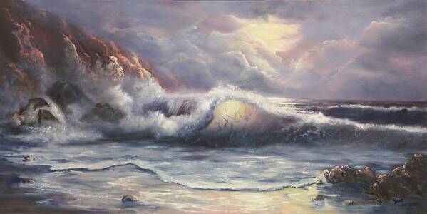 Ocean Art Print featuring the painting After the Storm #1 by Joni McPherson