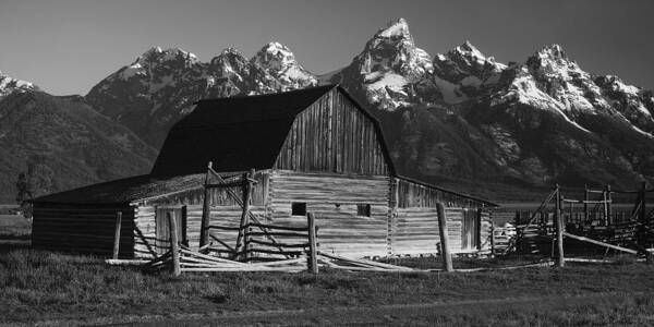Teton Art Print featuring the photograph Barn in the Mountains #1 by Andrew Soundarajan