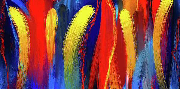 Bold Abstract Art Art Print featuring the painting Be Bold - Primary Colors Abstract Art by Lourry Legarde