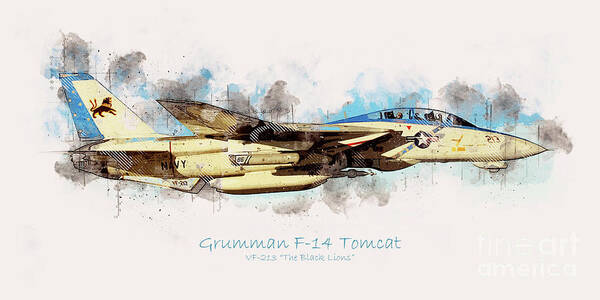 F-14 Tomcat Art Print featuring the digital art Grumman F-14 Tomcat #1 by Airpower Art