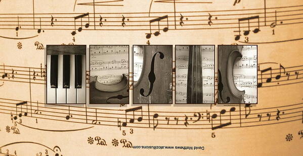 Alphabet Alphabet Photography Art Print featuring the photograph Music #1 by David Matthews