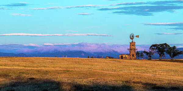 Colorado Art Print featuring the photograph Windmill At Sunrise by Tim Kathka