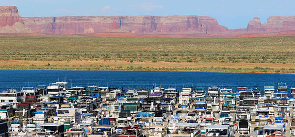 Lake Powell Marina Art Print featuring the photograph Lake Powell Arizona #3 by Carl Amoth