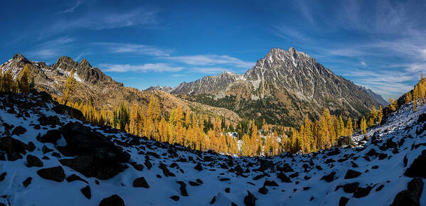 Enchantments Art Print featuring the photograph A Valley of Larches 2 by Pelo Blanco Photo