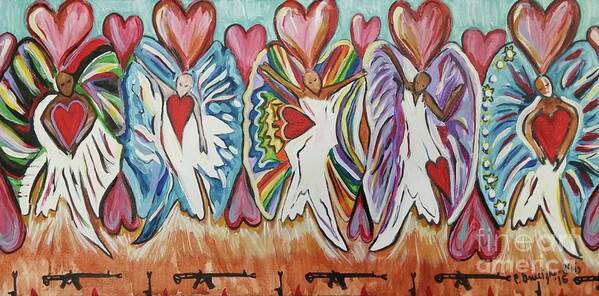 Angels Art Print featuring the painting Another Moment of Silence by Catherine Gruetzke-Blais