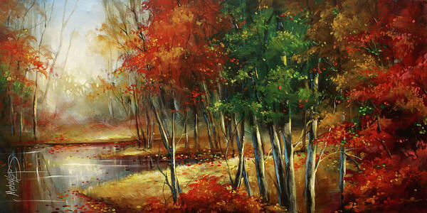 Landscape Art Print featuring the painting ' Autumn Grace' by Michael Lang
