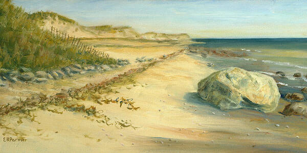 Beach Art Print featuring the painting Beach Dunes, Plum Island, Newburyport, MA by Elaine Farmer