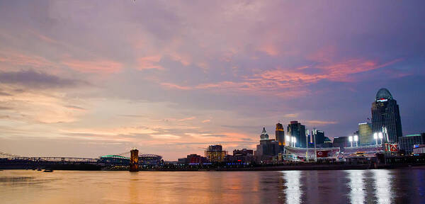 Ohio River Sunset Art Print featuring the photograph Beautiful OHIO River Sunset by Randall Branham