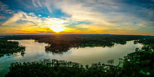 Beautiful Art Print featuring the photograph Beautiful Sunset Over Lake Wylie South Carolina by Alex Grichenko