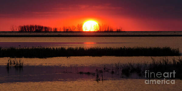 Quill Lake Art Print featuring the photograph Big Quill Lake Sunset by Bob Christopher