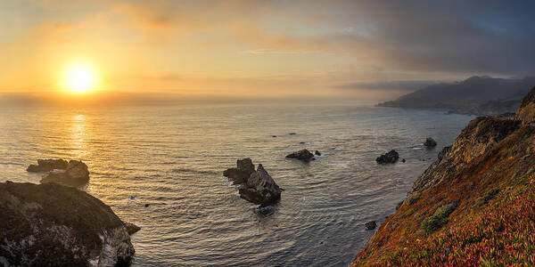 California Art Print featuring the photograph Big Sur Coastline at Sunset by James Udall