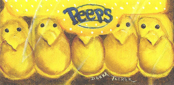 Easter Art Print featuring the painting Box of Peeps by Donna Tucker