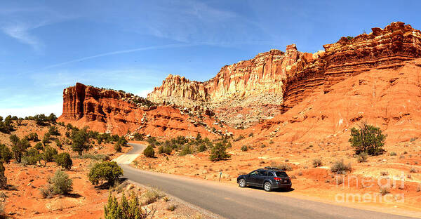 Capitol Reef Art Print featuring the photograph Capitol Reef Subaru Outback by Adam Jewell