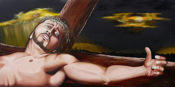 Christ Art Print featuring the painting Christ's Anguish by Vic Ritchey