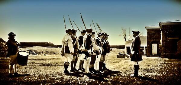 Philadelphia Art Print featuring the photograph Colonial Soldiers Standing at Attention by Bill Cannon