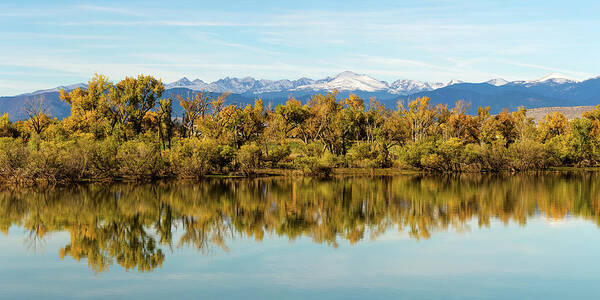 Panorama Art Print featuring the photograph Colorado Continental Divide Autumn Reflections Panorama by James BO Insogna