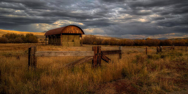 Fence Art Print featuring the photograph Colorado Hay Barn by Ryan Smith