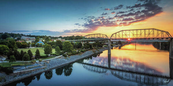 Coolidge Park Art Print featuring the photograph Coolidge Park Sunrise Panoramic by Steven Llorca