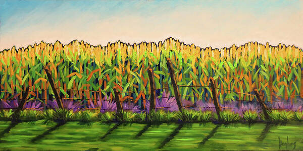 Cornfield Art Print featuring the painting Cornfield Color by Kevin Hughes