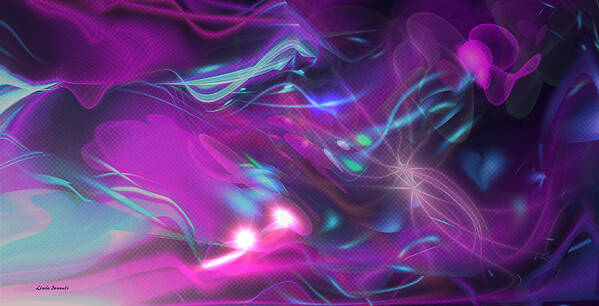 Cosmic Energy Art Art Print featuring the digital art Cosmic Energy by Linda Sannuti