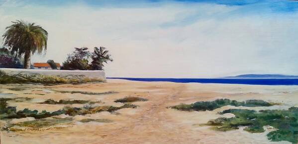 Santa Barbara Beaches. Beach Art Print featuring the painting East Beach to Butterfly Beach by Jeffrey Campbell