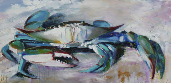 Crab Art Print featuring the painting El Chapo Blue Crab of the Chesapeake by Susan Bradbury