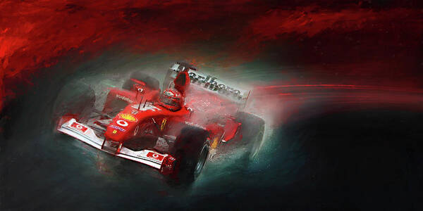 Ferrari Art Print featuring the mixed media Fire And Ice by Alan Greene