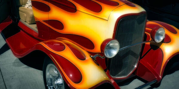 Classic Art Print featuring the photograph Flaming Hot Rod by Michael Hope