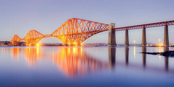 Forth Art Print featuring the photograph Forth Bridge Sunset by Ray Devlin