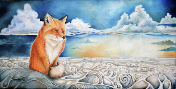 Fox Art Print featuring the painting Foxy by Sabrina Motta