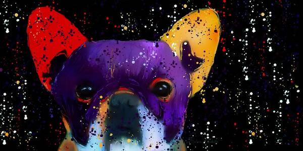 French Bulldog Art Print featuring the photograph Frenchie Splash n Pop by Barbara Chichester