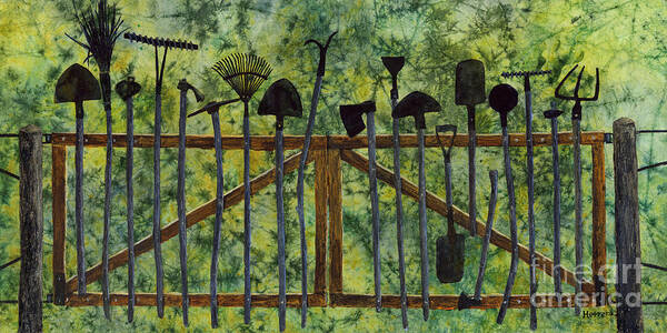 Tools Art Print featuring the painting Garden Tools by Hailey E Herrera