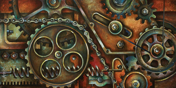 Mechanical Painting Art Print featuring the painting Harmony by Michael Lang