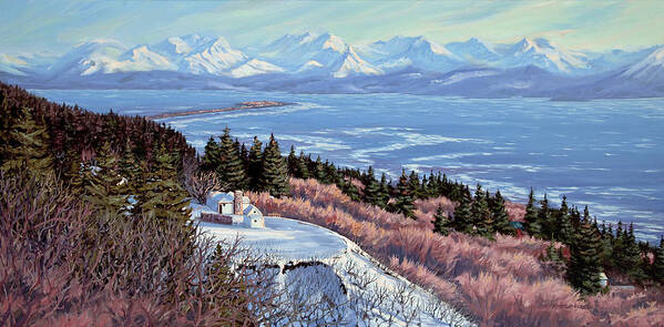 Landscape Art Print featuring the painting Homer Bluff by Kurt Jacobson