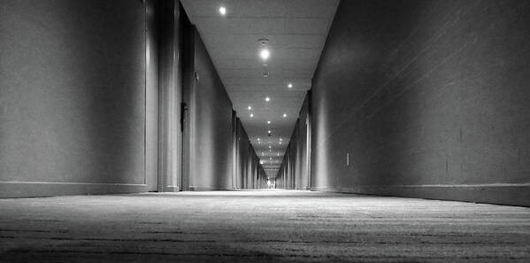 Hall Art Print featuring the photograph Hotel Hallway by Ted Keller