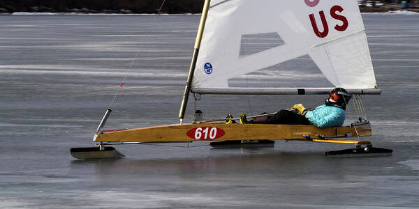 Ice Boat Art Print featuring the photograph Ice Boat - Madison - Wisconsin by Steven Ralser