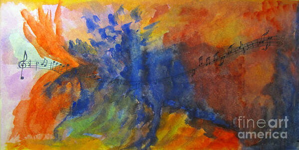 Music Art Print featuring the painting Let Your Music Take Wing by Sandy McIntire