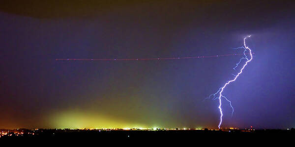 Lightning Art Print featuring the photograph Lightning Strike Fly By by James BO Insogna