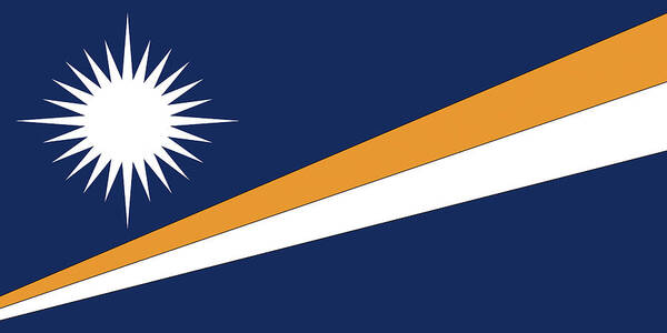 The Marshall Islands Art Print featuring the digital art Marshall Islands Flag by Roy Pedersen