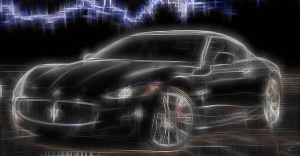 Maserati Art Print featuring the digital art Maserati by Kenneth Armand Johnson