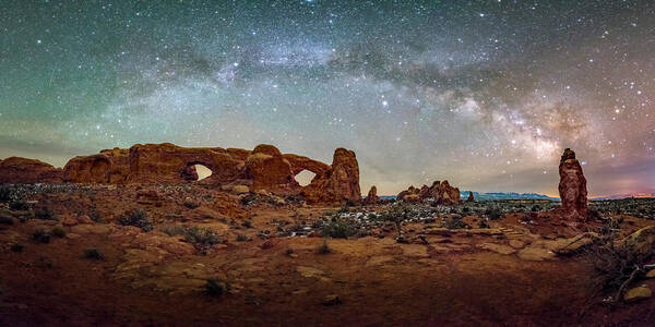 Arches Art Print featuring the photograph Milky Way at Arches Park by Michael Ash