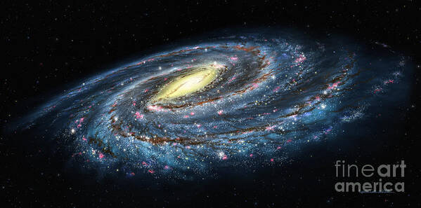 Milky Way Galaxy Star Space Silk Poster 13x34 24x64 inch Art Print