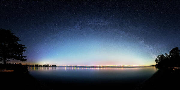 Bainbridge Is. Art Print featuring the photograph Milky Way over Seattle by Yoshiki Nakamura