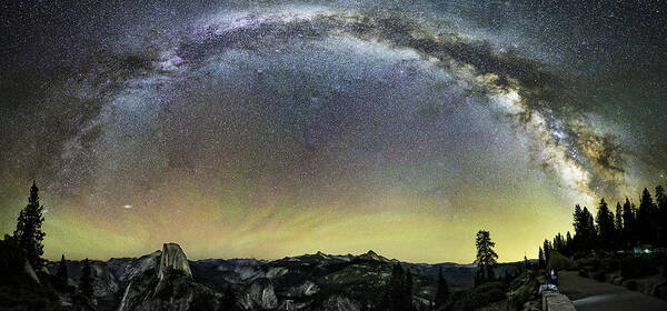 Yosemite Art Print featuring the photograph Milky Way over Yosemite Valley by Tony Fuentes