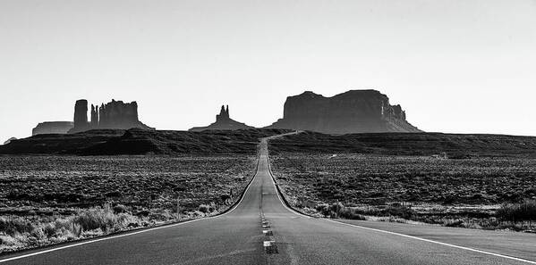Black And White Art Print featuring the photograph Monument Valley by Rand Ningali