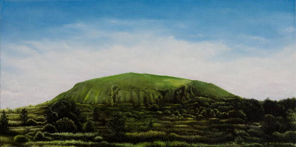 Landscape Art Print featuring the painting Mount Coolum by Joe Michelli