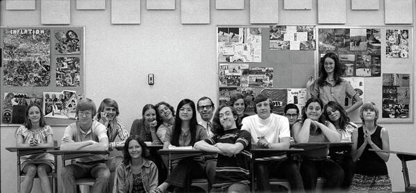  Art Print featuring the photograph Mr Clay's AP English Class - Cropped by Jeremy Butler